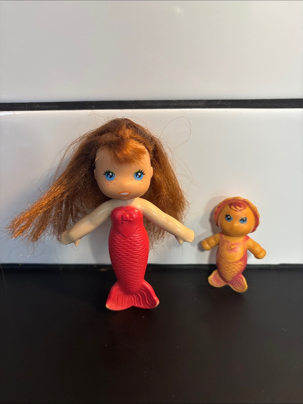 Vintage 70’s Sea Wees Briny Mermaid Doll and Baby Beach Set